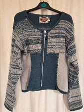 Vintage 1990s Komodo 100% Wool Zip Up Knit Made in Nepal Jacket Jumper S/M