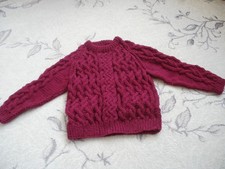 Hand knitted aran jumper in