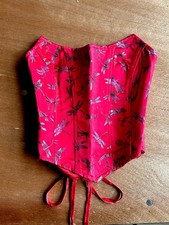 1990 Vintage Red Silk Corset