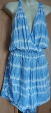 LOVELY F&F BLUE TIE DYE WRAP STYLE SHORTS PLAYSUIT SIZE 14 
