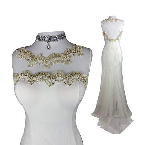 Vintage pearl beaded illusion - beaded,