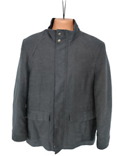 MENS F&F TESCO SIZE LARGE L GREY/BLUE QUILT LINED CASUAL WORK OVERCOAT JACKET