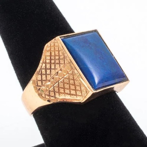 14k rose gold lapis ring - rose,