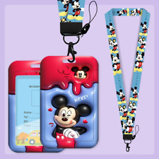 Mickey Mouse Lanyard with 3D Card Holder Bus Pass ID Holder Neck Strap