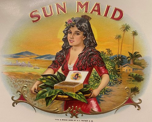 Antique sun maid - sun-maid, embossed
