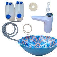 Sink Plastic Round campervan motorhome Caravan boat camping WITH Tap KIT Kitchen