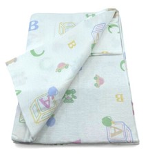 Baby Flannelette Flat Sheets Traditional ABC Pack of 2 Sheets Brushed Cotton COT