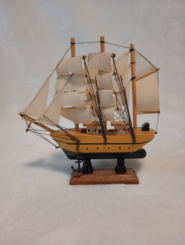 Vintage wooden ship sail boat - sail,