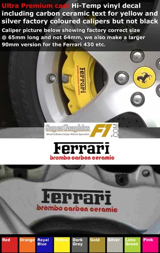 Brake caliper decal sticker