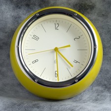 EXC+… Habitat 'Delia' Retro Metal Wall Clock in Saffron (Yellow/Green)… 6.5x3”