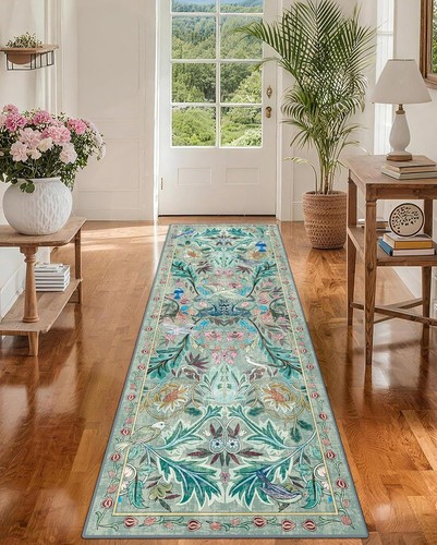 Hallway runner rugs green - hallway,