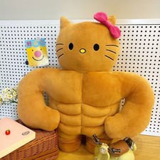 30cm Muscle Hello Kitty Plush Toys Soft Stuffed Doll Cute Collection Fan Gifts