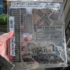 Tim Holtz Cling Rubber Stamps - On The Railroad CMS127