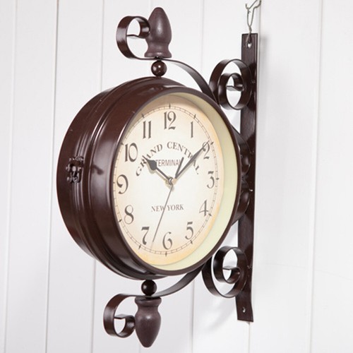 Retro double sided wall - double-sided, clock