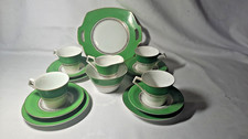 Vintage Czechoslovakia Set of 4 x TRIOS..SUGAR BOWL ..MILK JUG..SANDWICH PLATE