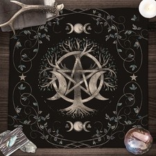 Black gold pentagram tree - black,