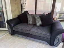 DFS Black & Grey 2/3 Seater