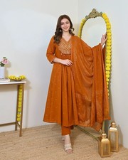 Burnt Orange Embroidered