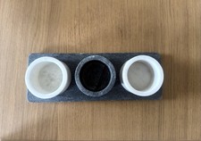 John Lewis & Partners Marble Dip Bowls & Serving Tray White An Grey