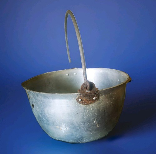 Old large aluminium maslin jam - aluminium,