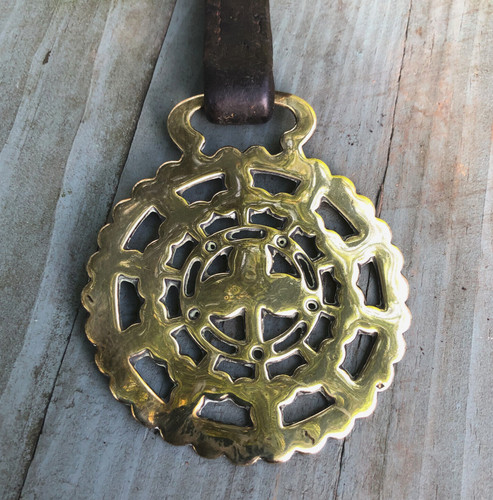 Antique horse brass shamrock - antique,