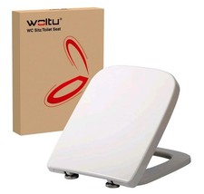 WOLTU Square Toilet Seat,White Soft Close Quick Release Toilet Lid Cover WS2615