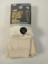 Primark Women's Stone Velvet Plush Faux Fur Lined Leggings Size XL/2XL