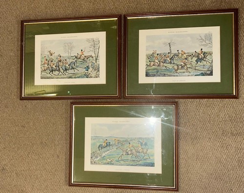 Antique set framed fox - antique,