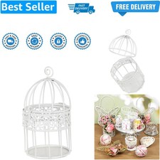 White Wire Mesh Bird Cage