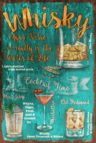 Whisky cocktails menu vintage - menu,