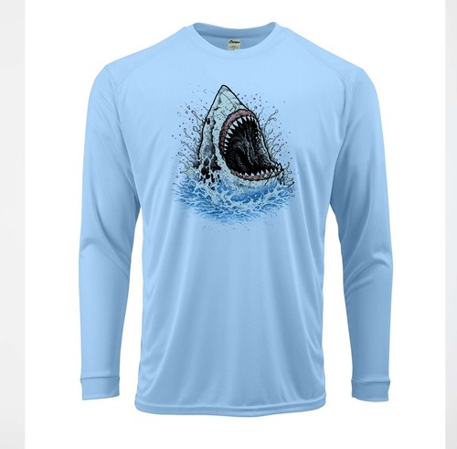 Great shark jaw - fishing, boat