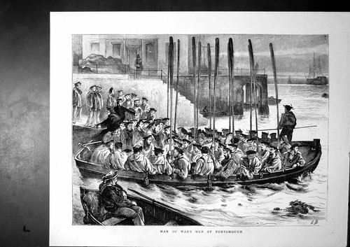 Original old antique print man - original,