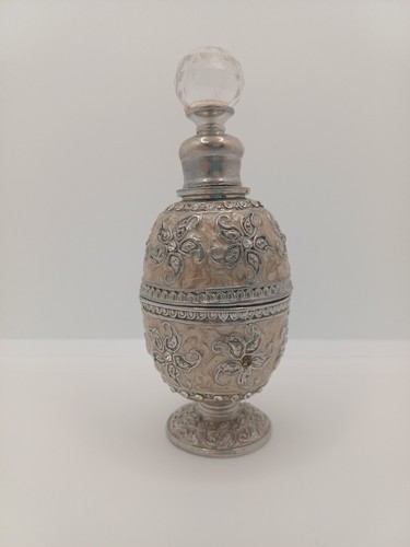 Vintage ornate metal perfume - ornate,