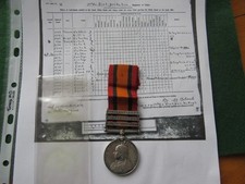 QSA MEDAL TO 830 PTE M WELSH WEST YORKS REGT 3 BARS OFS/TRANS/LAINS NEK + PAPERS