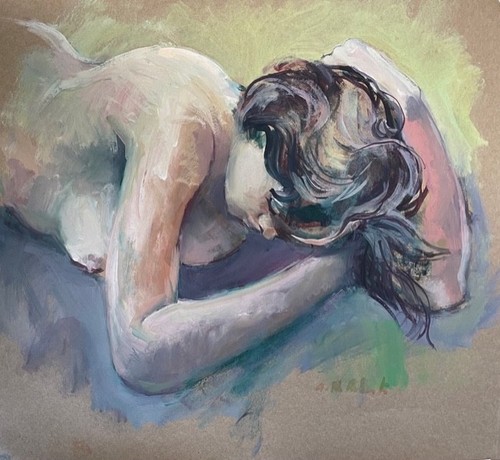Nude painting original acrylic - nude,
