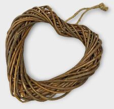 Wicker Heart Wreath Brown Natural Rustic Cottage 30cm Brand New Door Willow