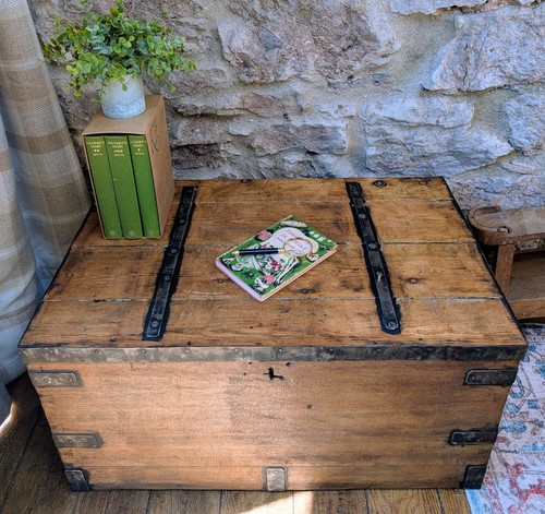 Antique storage trunk - storage,