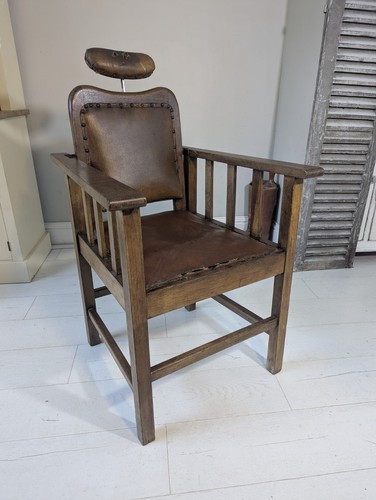 Antique oak barber chair - oak,