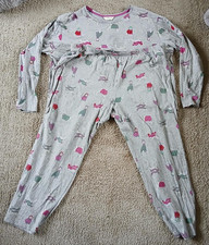 Marks and Spencer M&S Grey Christmas Xmas Pyjamas Set Dogs Snow