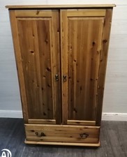 Low Pine Double Wardrobe With