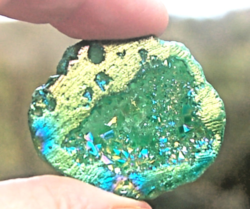 Blue green aura druzy - druzy, crystal