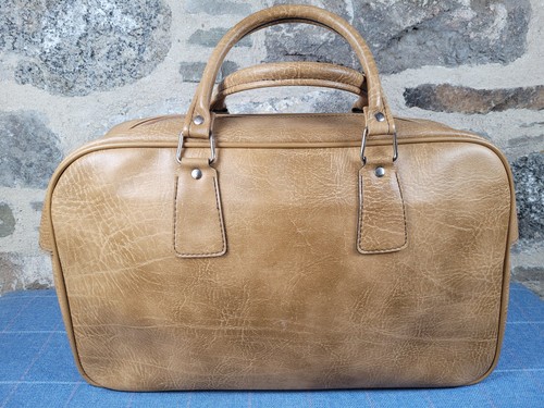 Vintage brown leather duffle - leather,