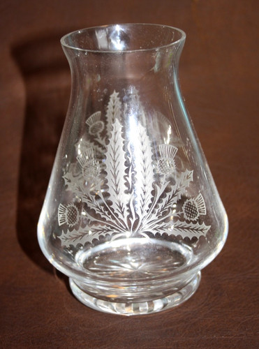 Engraved thistle themed - , vase-