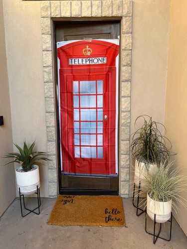 English phone booth door cover - booth,