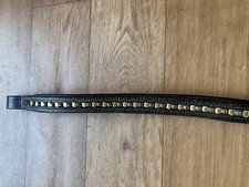 Brown bling multicolour crystal Browband leather pony size 14.75” 7/8” wide 