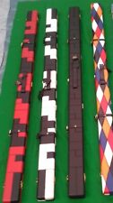 Snooker Pool Cue Case 1-Piece Faux Leather 2 x Cues Patch Diamond Rosetta