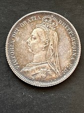 1897 VICTORIA SILVER SIXPENCE
