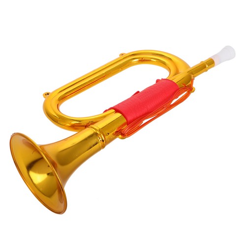 Plastic golden trumpet - trumpet, toy