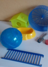Hamster Accessories Bundle 2 Houses Dish Ladder Toy Chew Toys Wheel