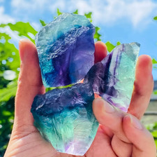 3pcs raw rainbow fluorite - 3pcs,